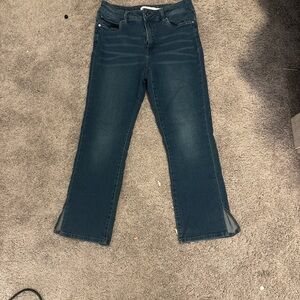 Tahari Dark Blue Flare Jeans